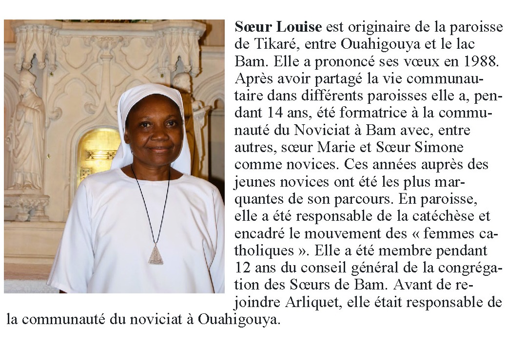 Soeur Louise soeur de Notre-Dame-de Bam  Arliquet
