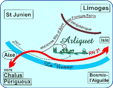 plan d'accs d'Arliquet, Aixe-sur-Vienne