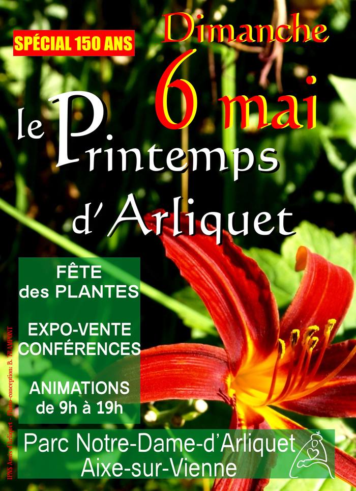 affiche,  mai 20218 grande fte des plantes: Le Printemps d'Arliquet, expo-vente horticole de 9  19h